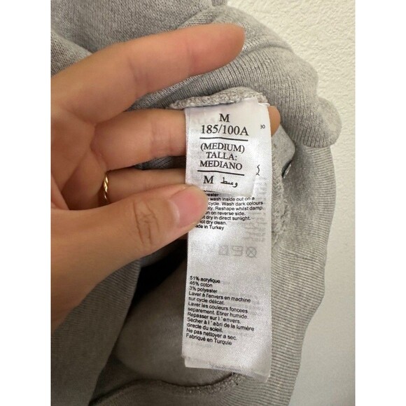 AllSaints Cordum Crewneck Sweatshirt Gray Cotton Blend Fleece Basic Men's Medium - Picture 6 of 10